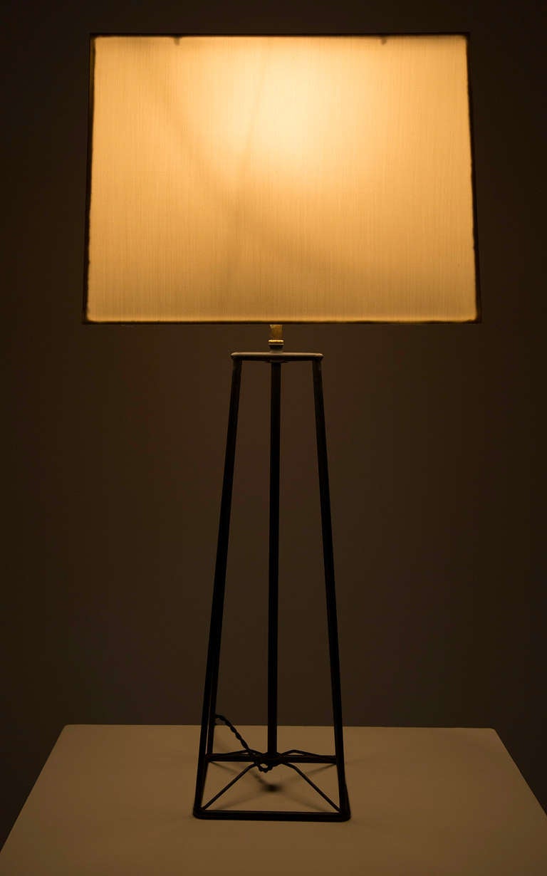 Iron table lamp by Harry Lawenda for Kneedler Fauchere