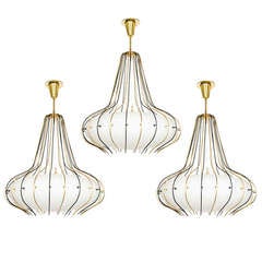 Angelo Lelli Set of Three Hanging Chandeliers