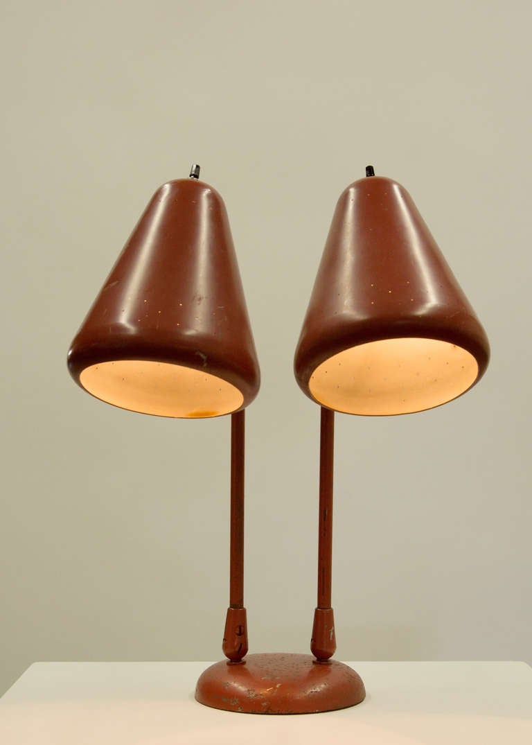 Double Pivot Shade Table Lamp by Kurt Versen