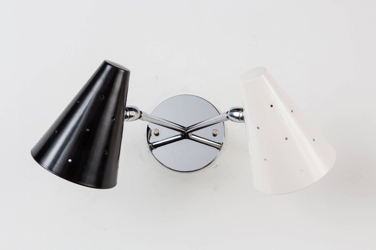 Painted Pair of Stilux Sconces