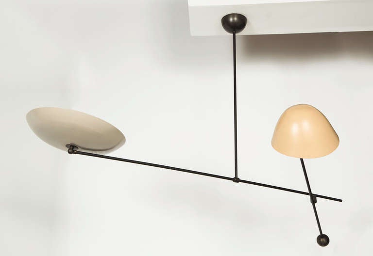 Italian Rare Oscar Torlasco Counter Balance Ceiling Light for Lumi