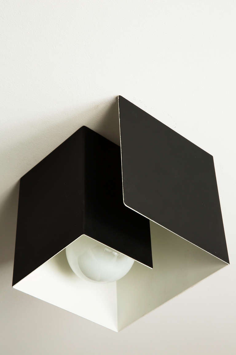 Our custom black ceiling or wall light can be top or side mounted.