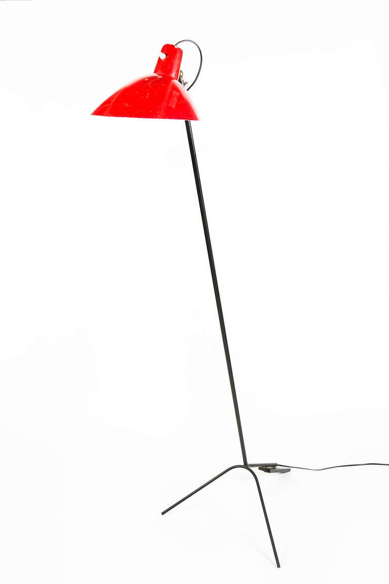 Floor lamp with adjustable shade,
 up/down and left/right mobility