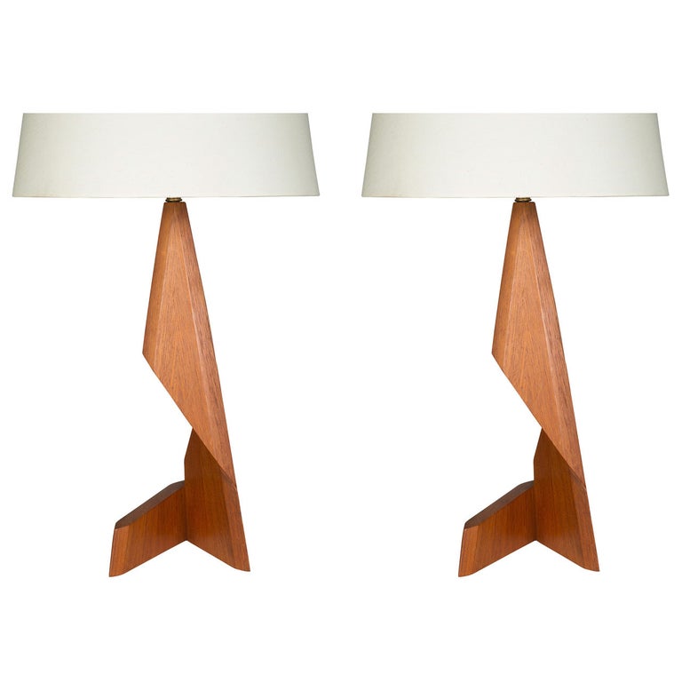Pair of Sculptural Danish Table Lamps at 1stdibs
