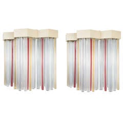 Rare Pair of Large Venini Sconces 10