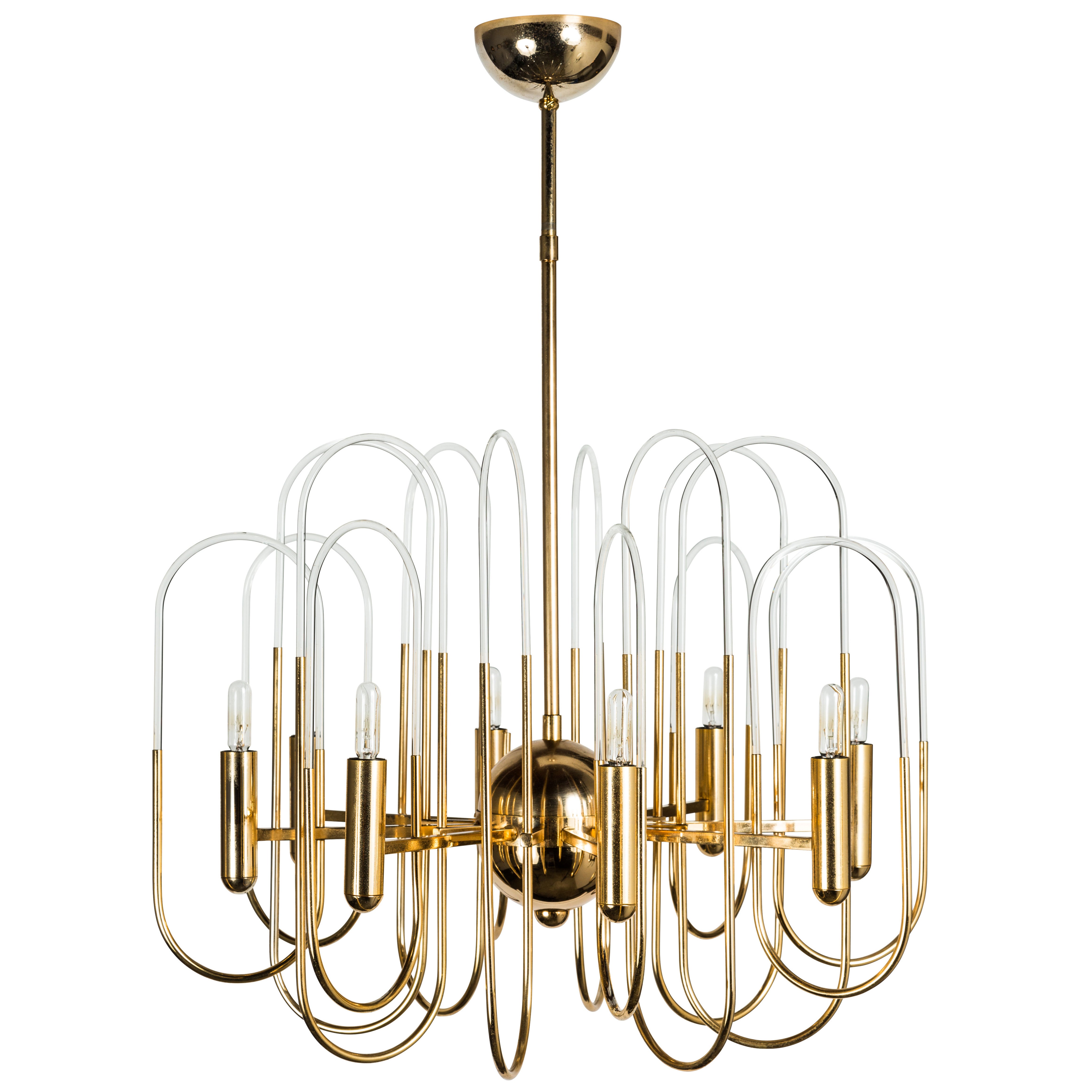 Gaetano Sciolari Brass Chandelier