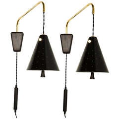 Vintage Pair of Lightolier Pulley Wall Lamps
