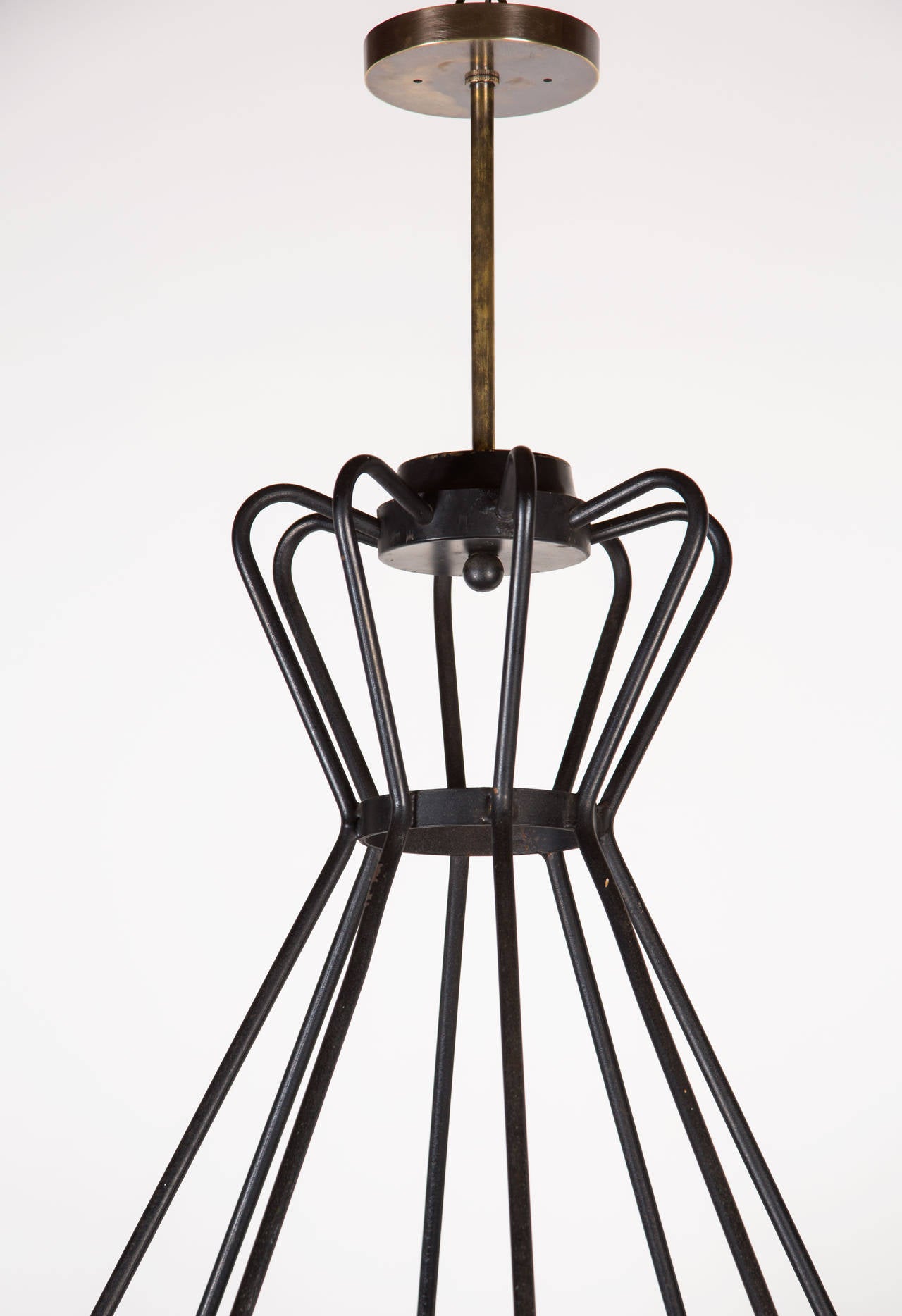 Eight-Arm Chandelier by Lightolier In Excellent Condition In Los Angeles, CA
