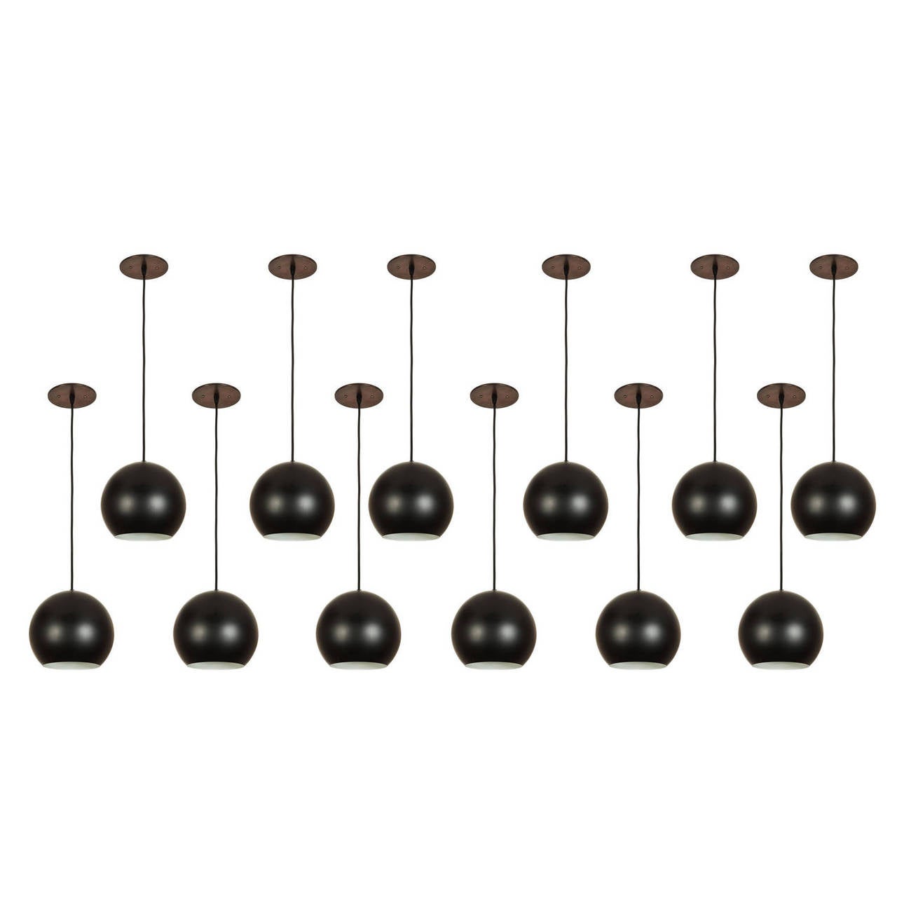 Stilnovo Black Globe Pendants at 1stDibs