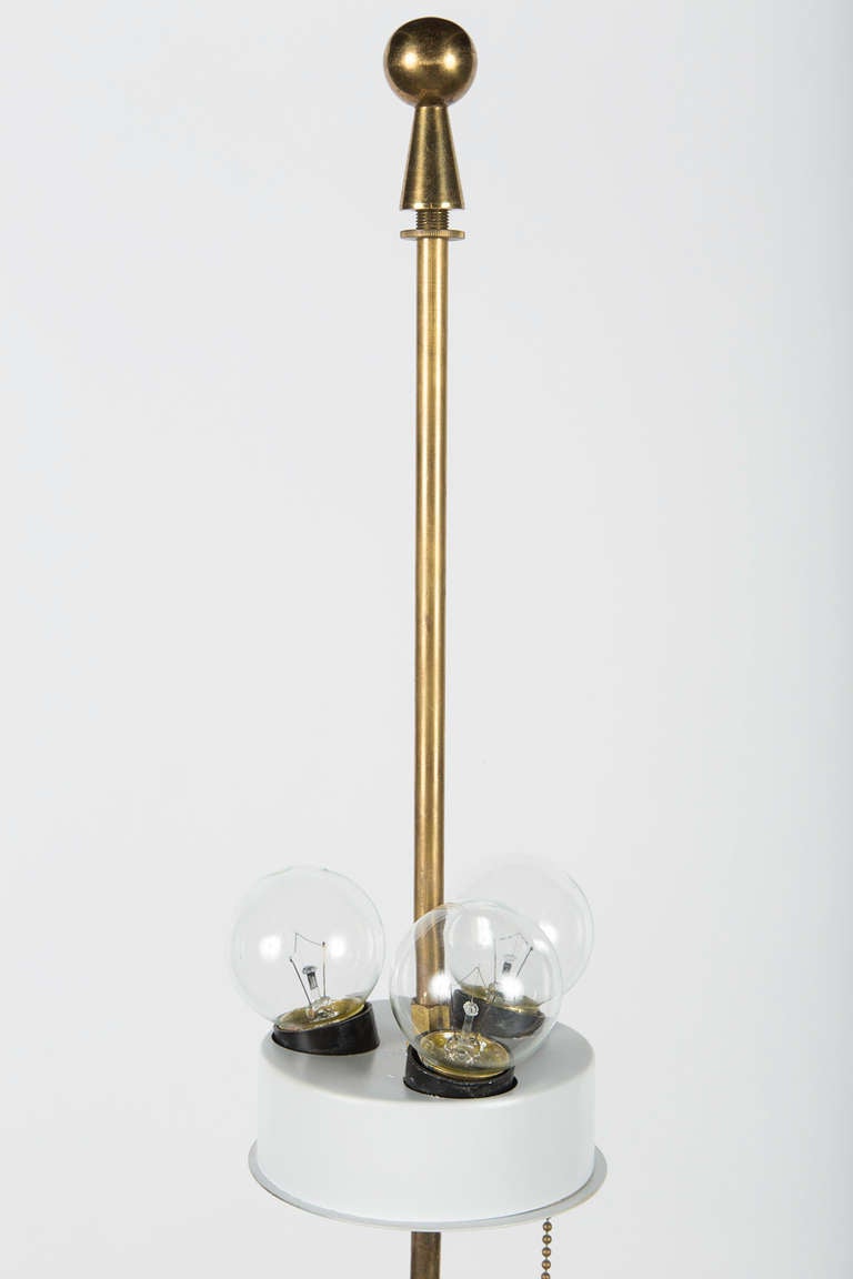 Brass Lightolier Marble Table Lamp