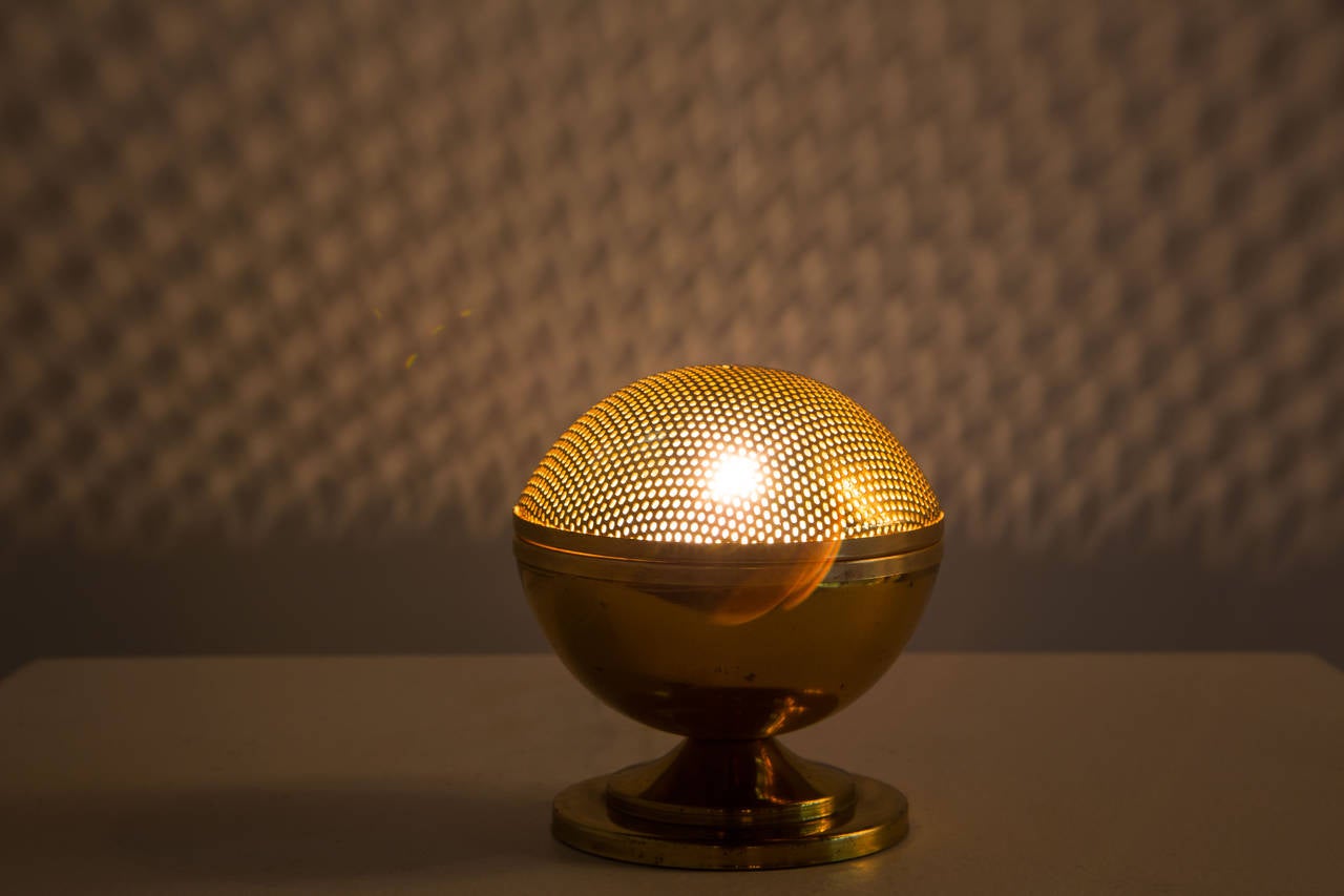 Petite brass table lamp