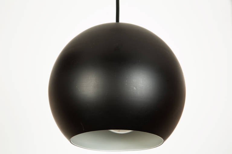 Stilnovo Black Globe Pendants In Good Condition In Los Angeles, CA