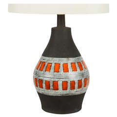 Spanish Black Matte Ceramic Lamp