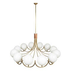 12 Globe American Brass Chandelier