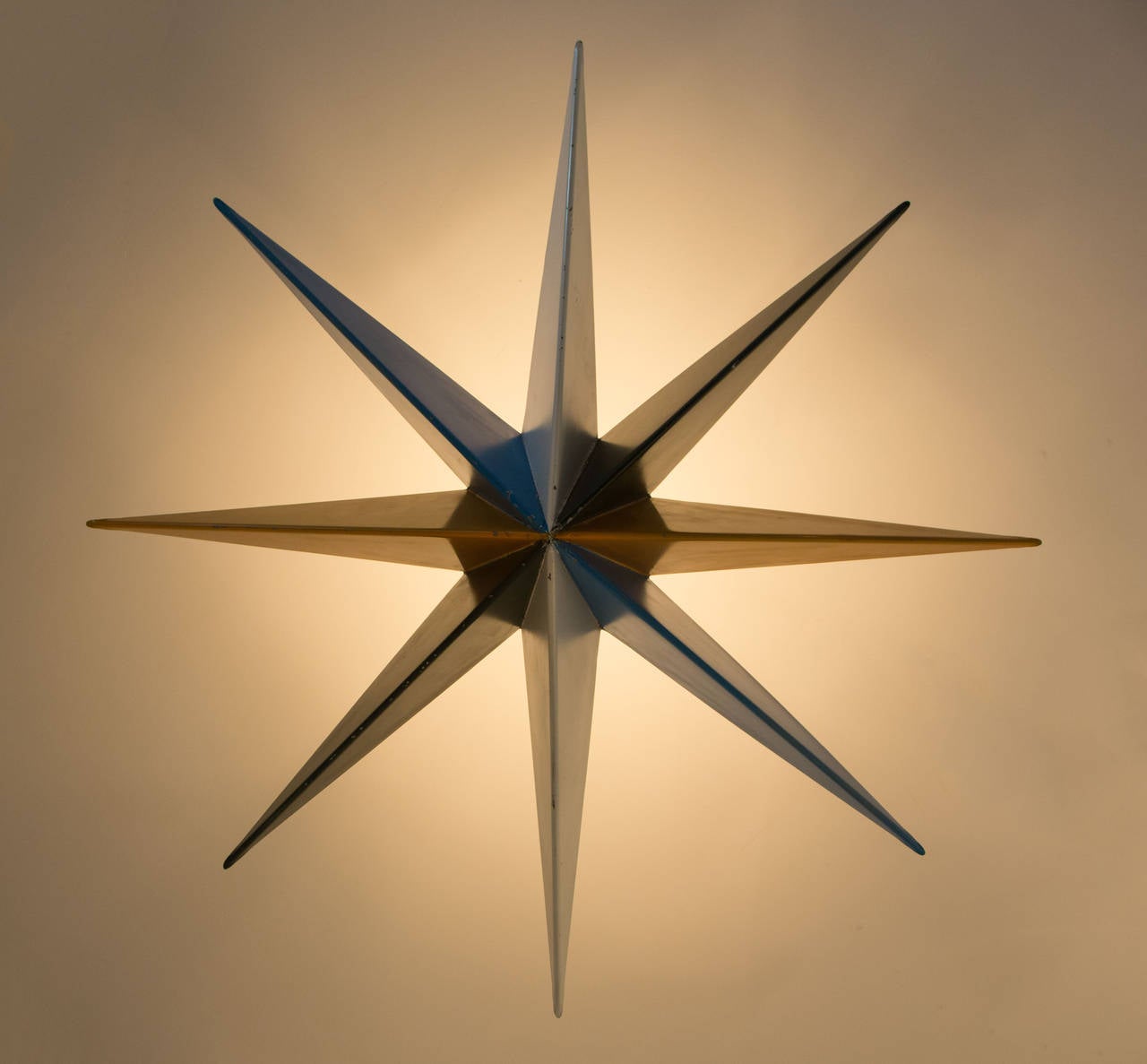 A rare ceiling light by Franco Buzzi for Arteluce.
Brass and original paint.