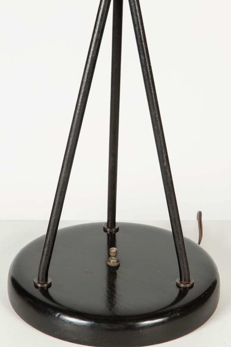 Lightolier 1950's Black and White Table Lamp 2