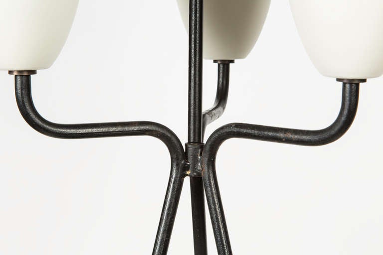 Lightolier 1950's Black and White Table Lamp 1