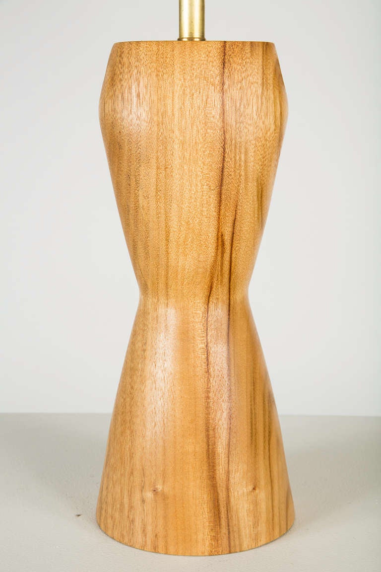 Pair of Sculptural Wood Table Lamps