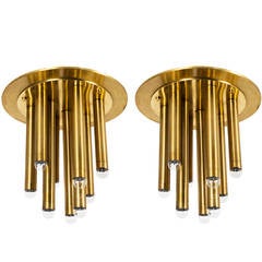 Pair of Brass Italian Ceiling Lights 12