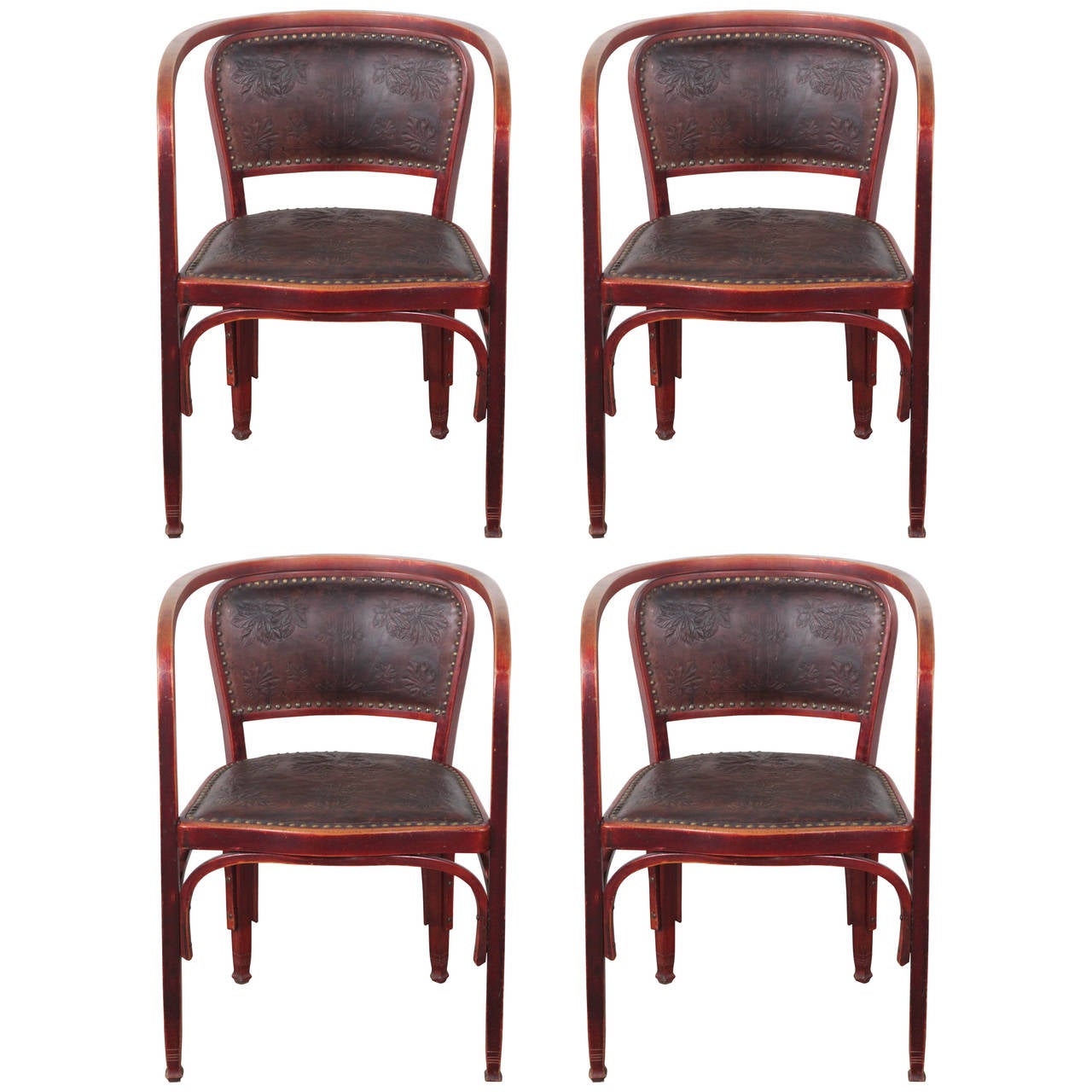 Set of Four Gustav Siegel Armchairs