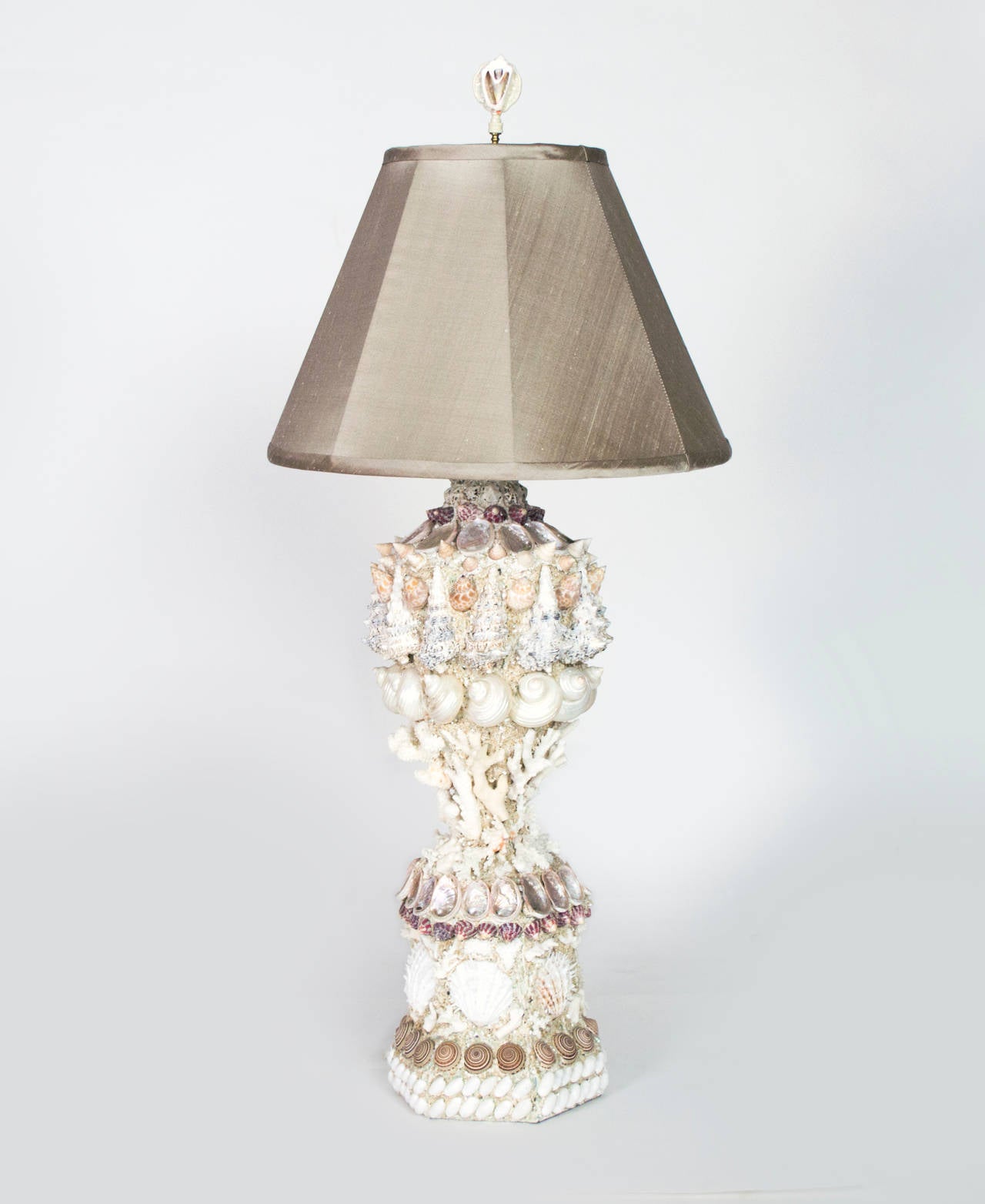 American Pair of Shell Table Lamps