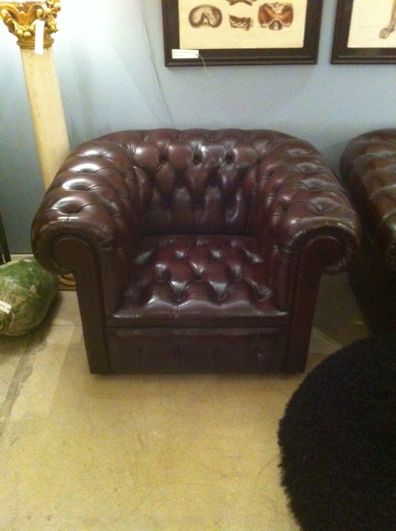 Pair of 1960's Chesterfield Arm Chairs
