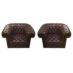 Pair of 1960's Chesterfield Arm Chairs