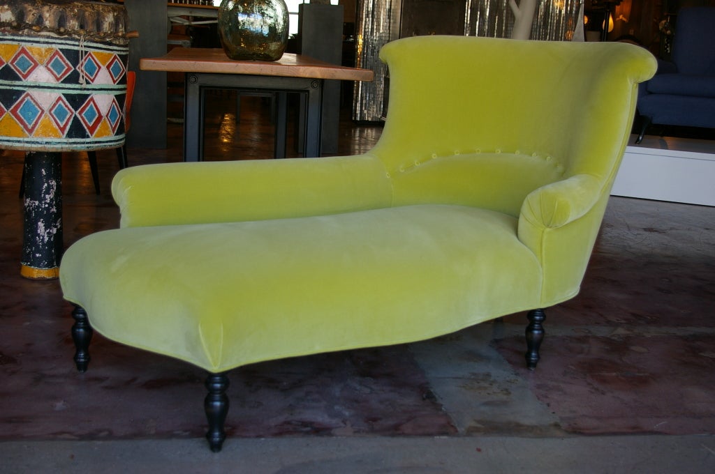One of a kind Chaise Lounge in this Lime green mohair.
Could be done COM.