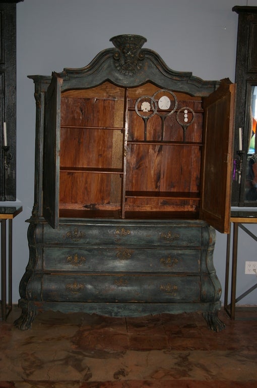 Exceptional 18th century Swedish armoire. Beautiful original patina. Bronze handles and lock.