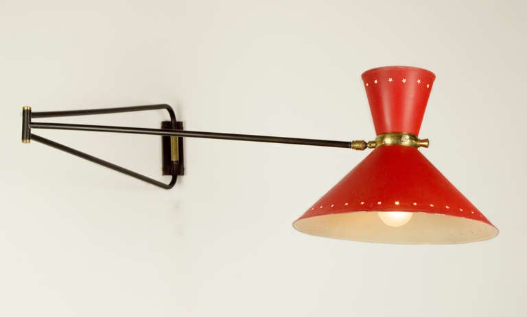 French Articulated Mid Century Wall Sconce