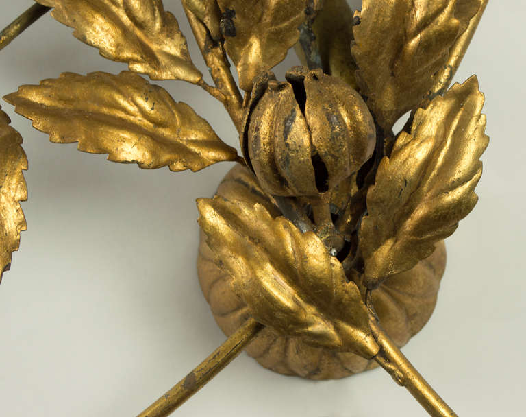 Pair of Leaf Design Wall Sconces In Excellent Condition For Sale In Los Angeles, CA