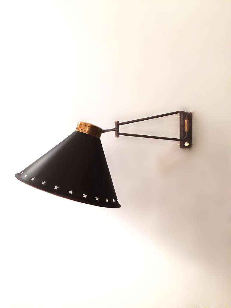 Mid-Century Modern Single Mid Century French Wall Sconce