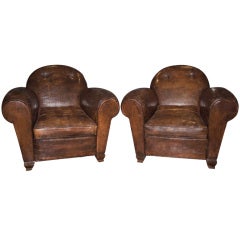 Antique 1920's French Club Chairs