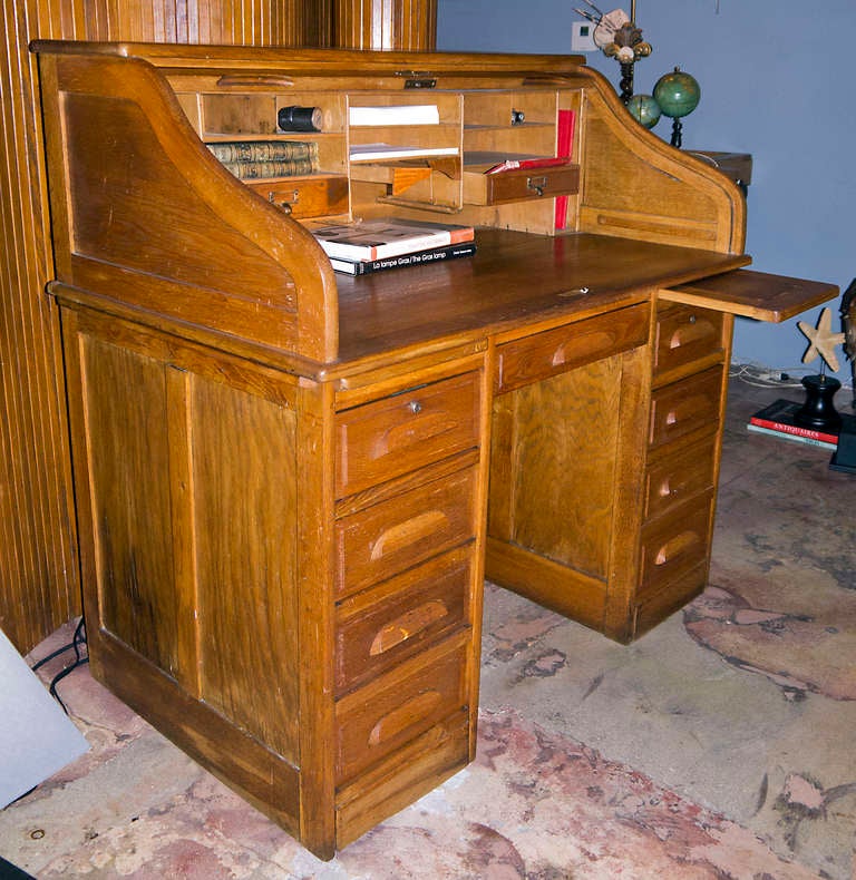 oak crest roll top desk secret compartment