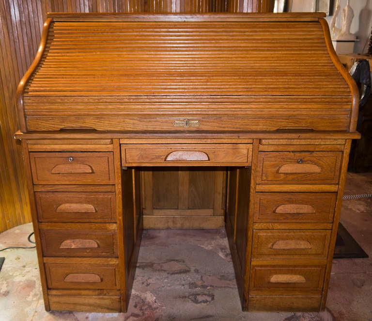 1930's French Roll Top Desk 1