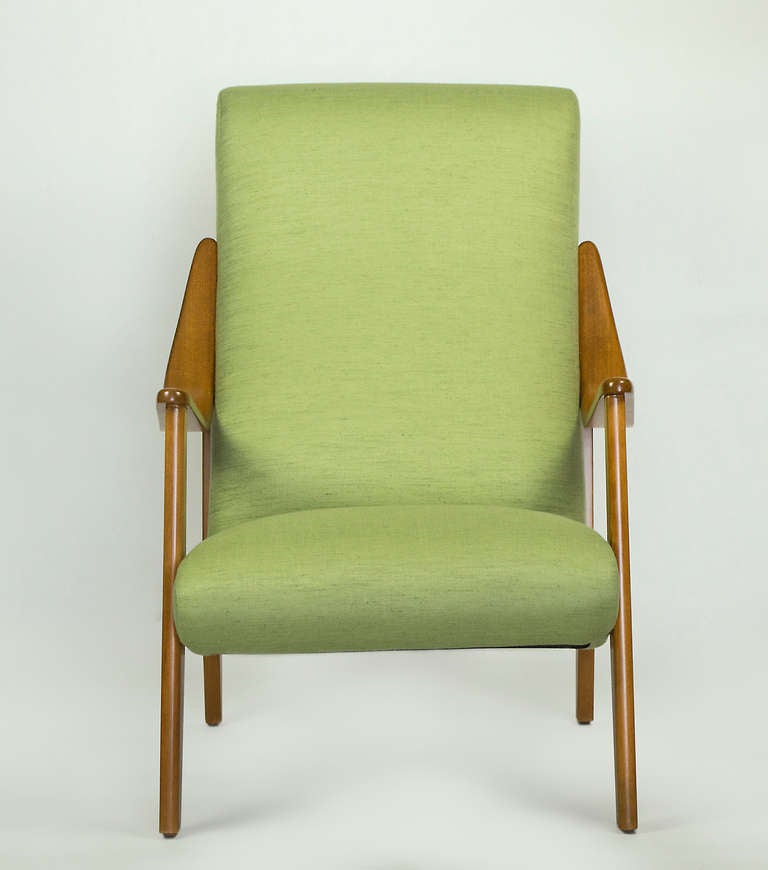 Mid-Century Modern Pair of Mid-Century French Armchairs