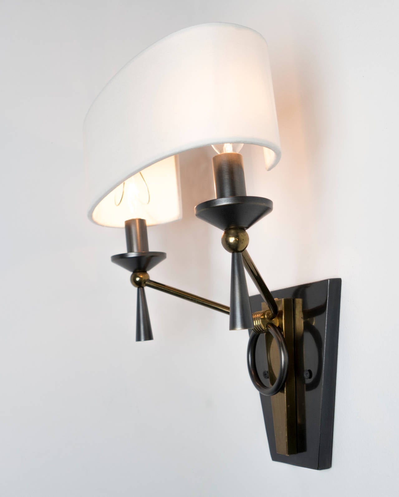 Set of Four 1950s Sconces by Maison Arlus In Excellent Condition In Los Angeles, CA