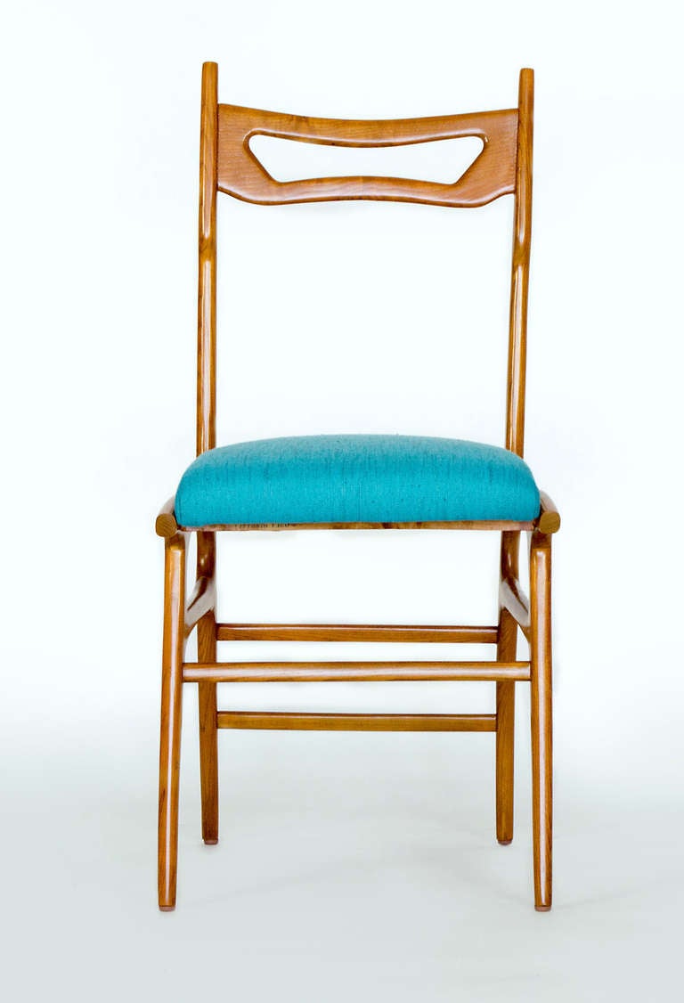 Mid-Century Modern Set of Six Italian Dining Chairs