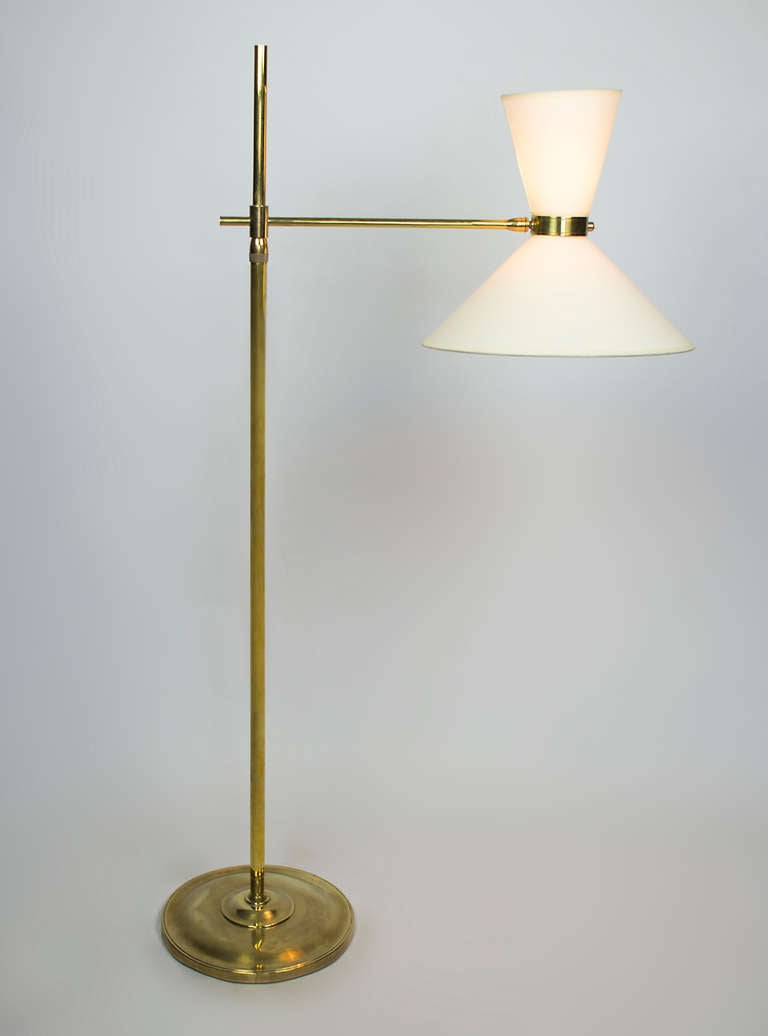 Mid Century Brass Adjustable Floor Lamp at 1stDibs
