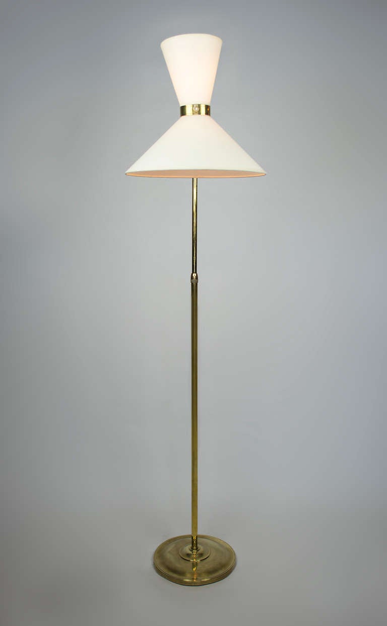 French Mid Century Brass Adjustable Floor Lamp