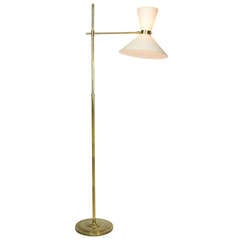 Mid Century Brass Adjustable Floor Lamp