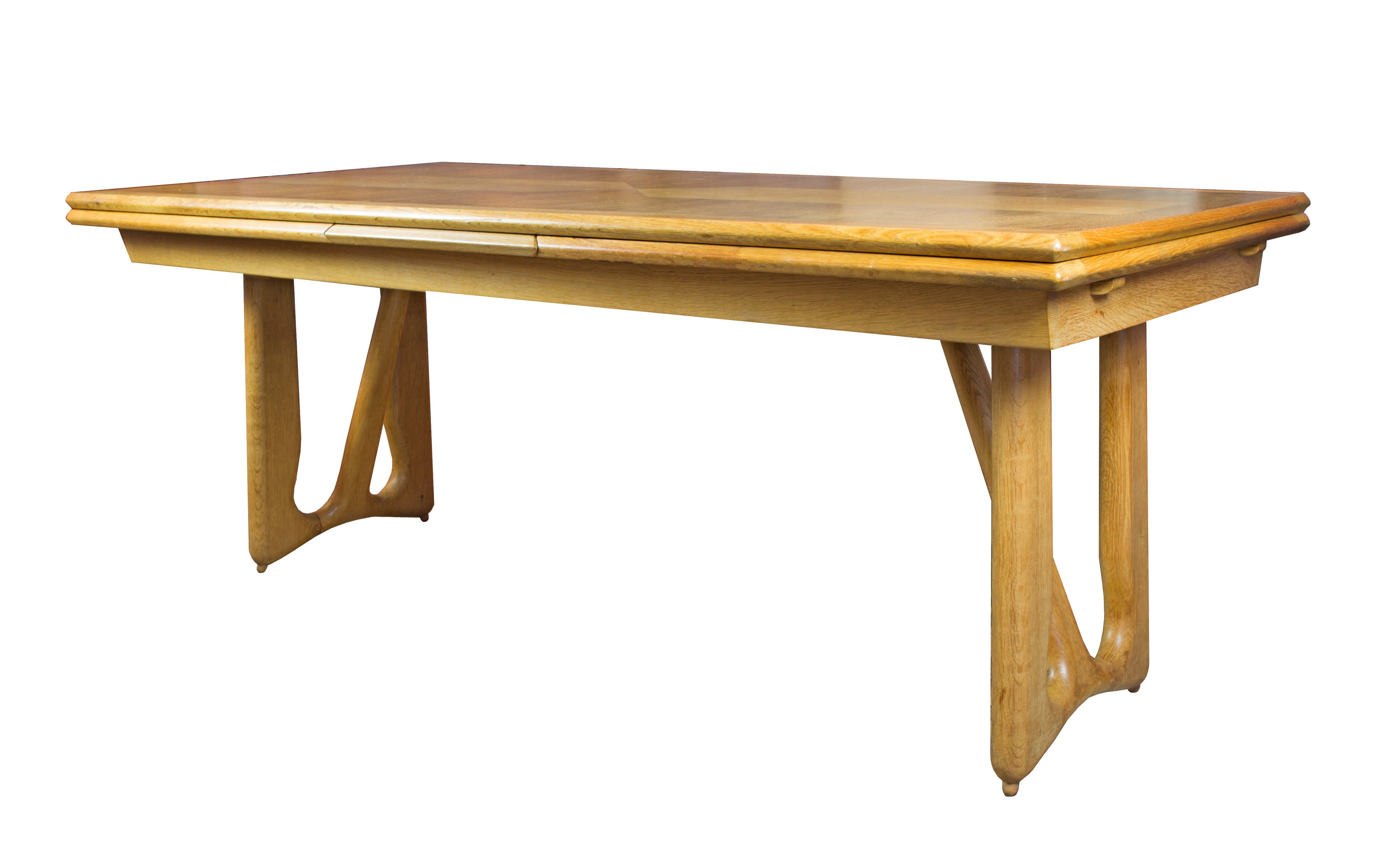 Draw Leaf Oak Table by Guillerme et Chambron