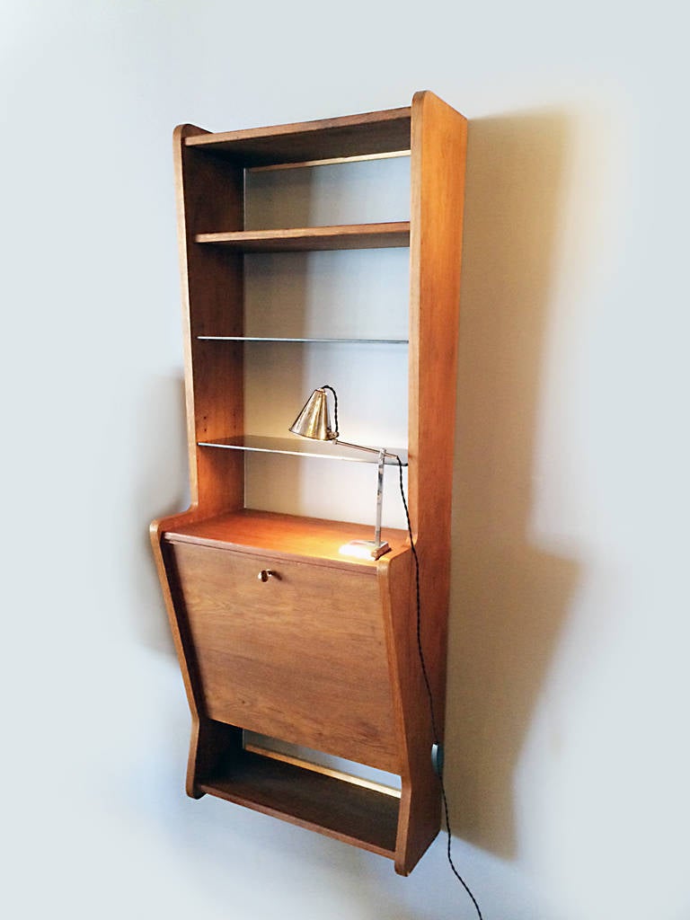 French MidCentury Wall Mounted Desk at 1stDibs mid century wall