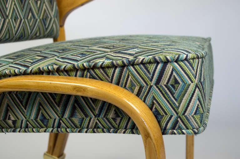 Laiton 7  Chaises en bois arqué de Steiner en vente