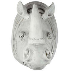 Plaster Rhinoceros Head