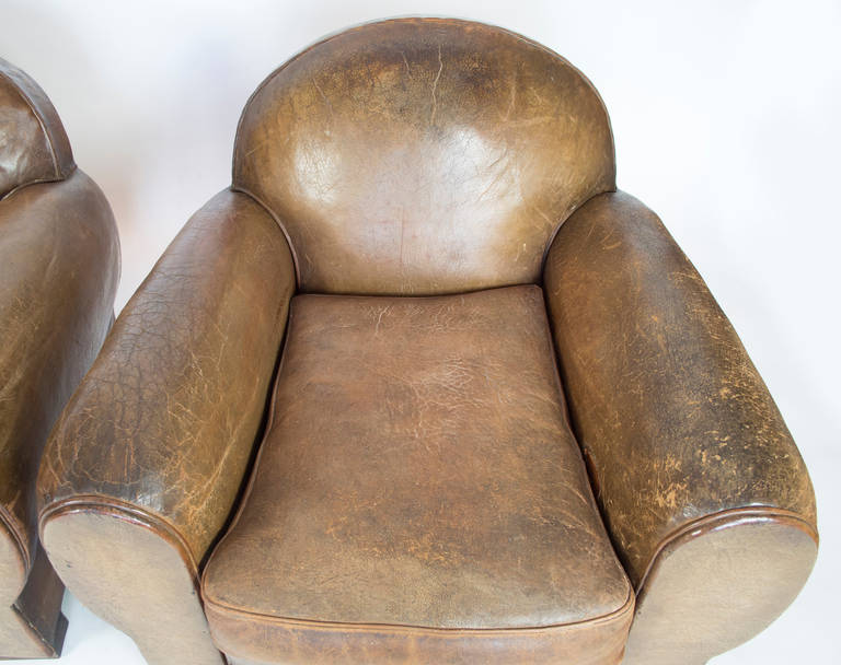 Pair of French Club Chairs, 1930s 4