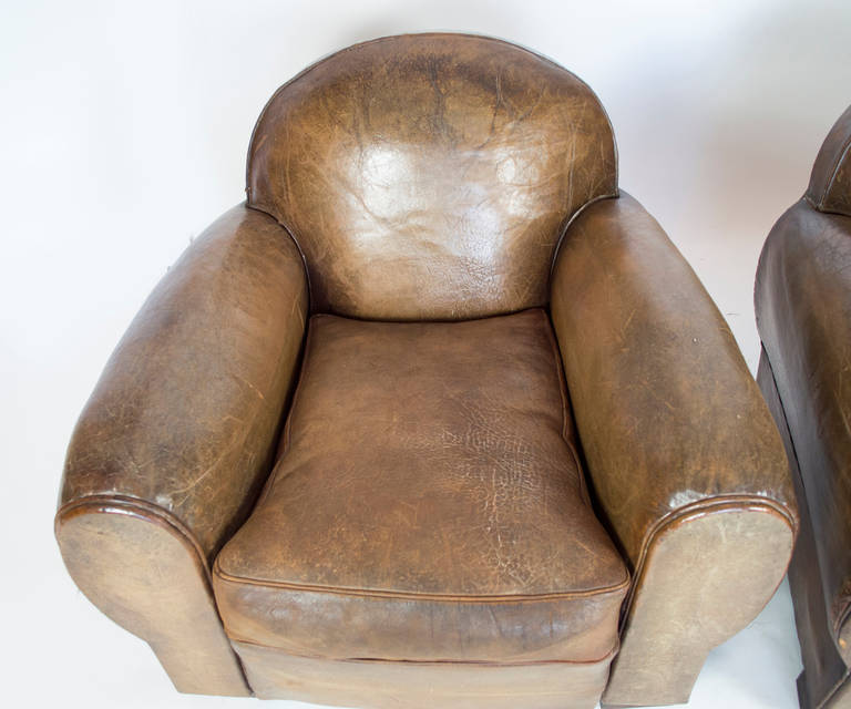 Pair of French Club Chairs, 1930s 3