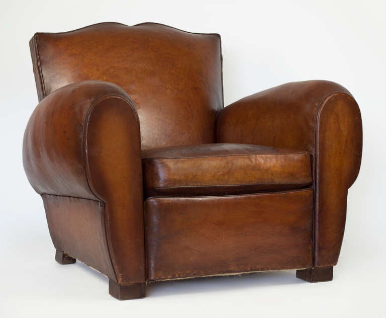 Mid-20th Century 1930's French Moustache Club Chairs