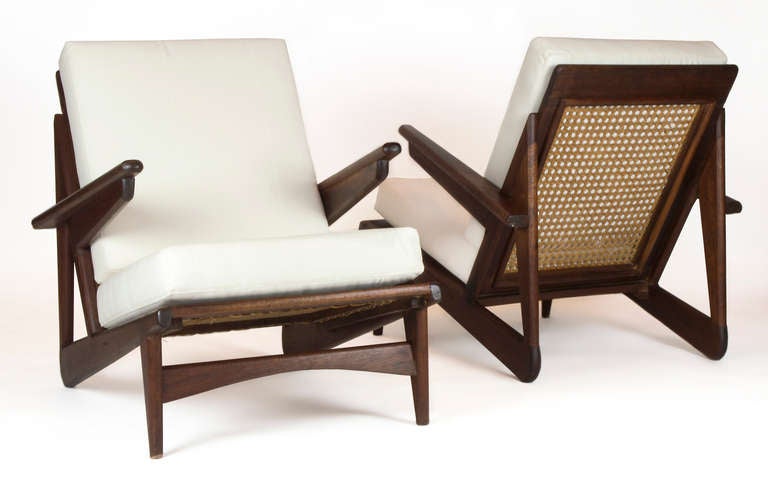 Rare Pair of Danish Modern Teak Arm Chairs