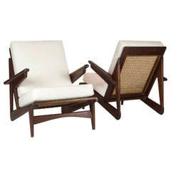 Rare Pair of Danish Modern Teak Arm Chairs